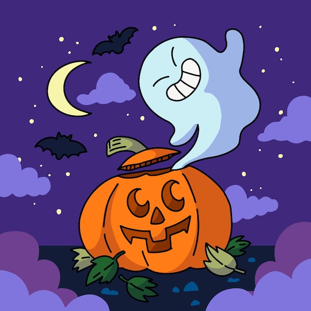 Vector gratuito dibujado a mano ilustración de halloween