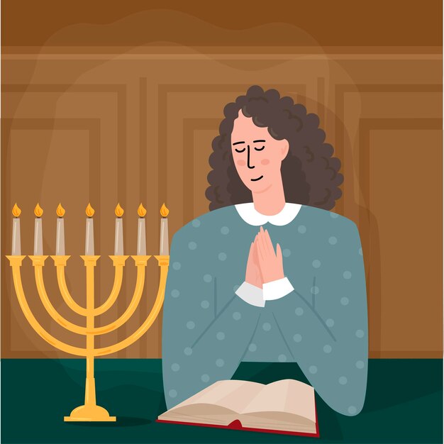 Dibujado a mano ilustración de hanukkah