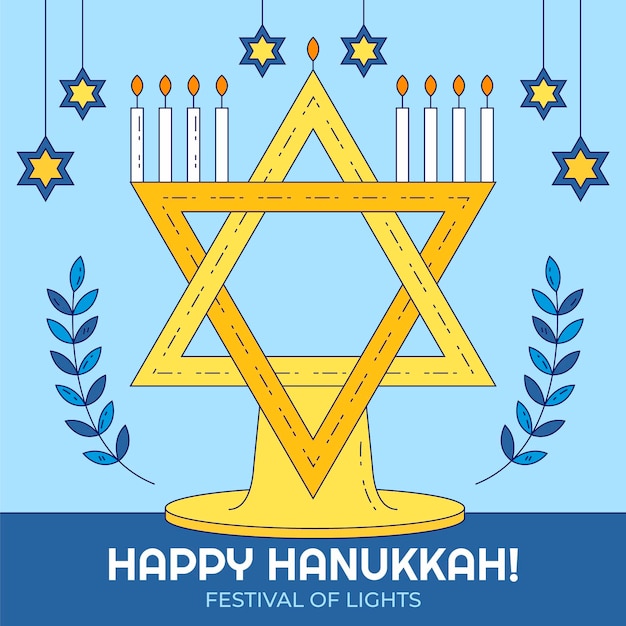 Dibujado a mano ilustración de hanukkah