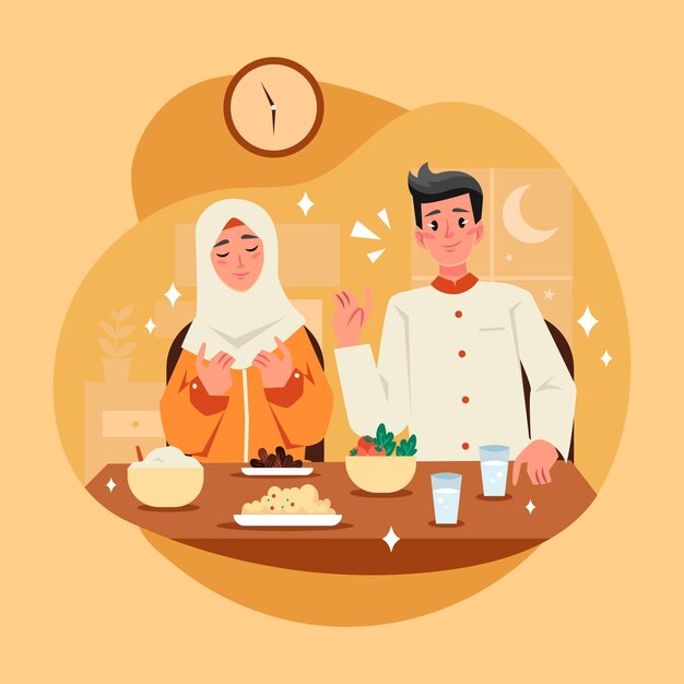 Dibujado a mano ilustración iftar