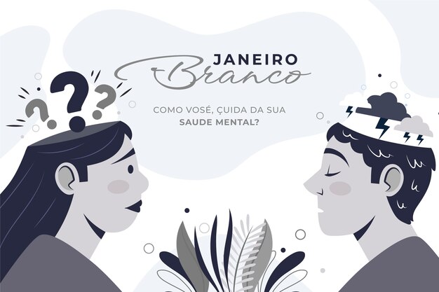 Dibujado a mano ilustración janeiro branco plana