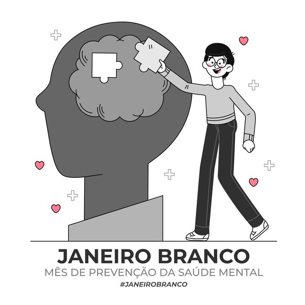 Dibujado a mano ilustración de janeiro branco