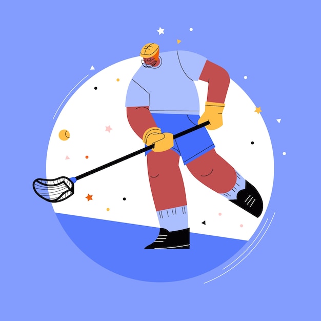 Vector gratuito dibujado a mano ilustración de lacrosse