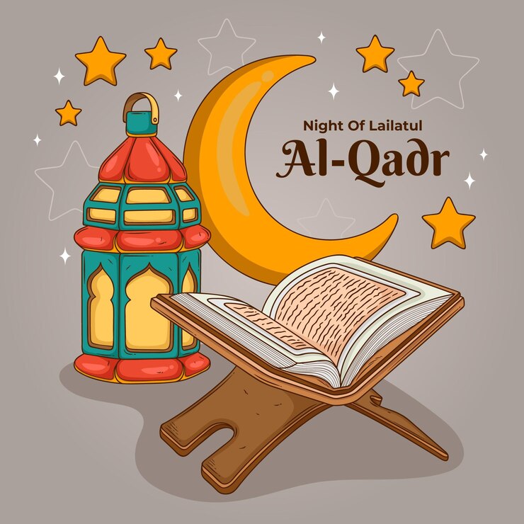 Vector gratuito dibujado a mano ilustración de laylat al-qadr