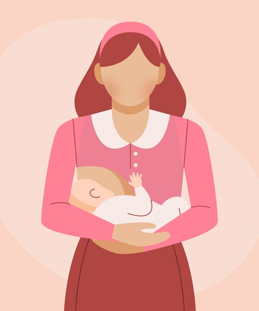 Dibujado a mano ilustración de leche materna