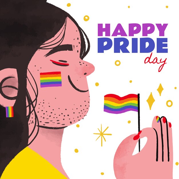 Dibujado a mano ilustración lgbt del mes del orgullo