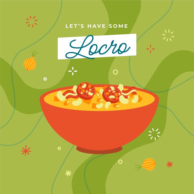 Dibujado a mano ilustración de locro de diseño plano