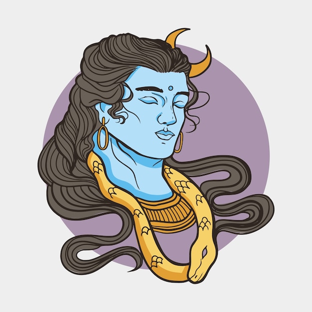 Dibujado a mano ilustración de maha shivaratri