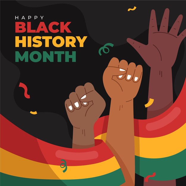 Dibujado a mano ilustración del mes de la historia negra