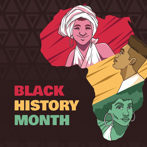 Vector gratuito dibujado a mano ilustración del mes de la historia negra