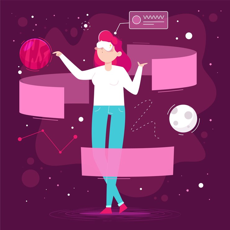 Vector gratuito dibujado a mano ilustración de metaverso de diseño plano