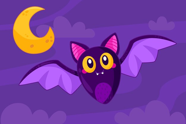 Vector gratuito dibujado a mano ilustración de murciélago de halloween