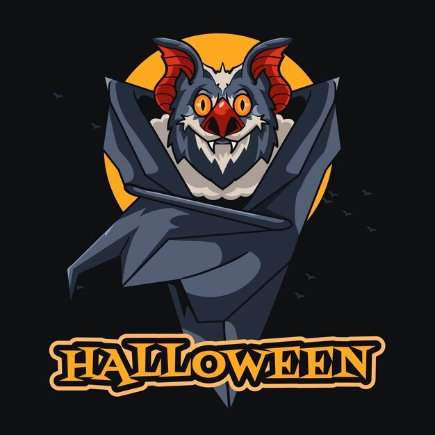 Dibujado a mano ilustración de murciélago de halloween