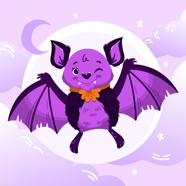 Dibujado a mano ilustración de murciélago de halloween