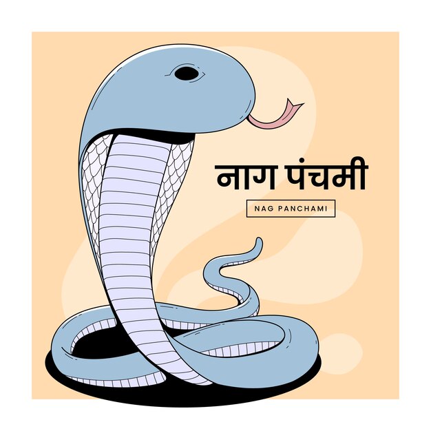 Dibujado a mano ilustración nag panchami