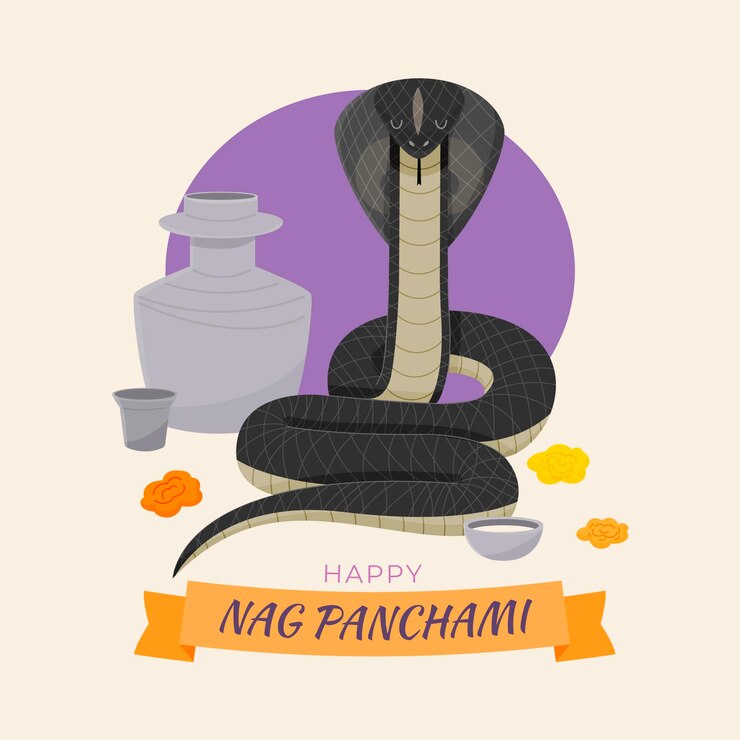 Vector gratuito dibujado a mano ilustración nag panchami