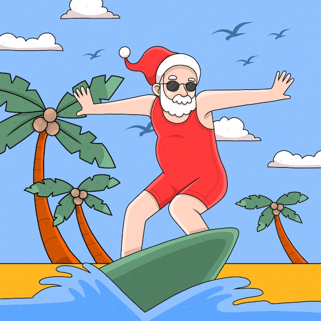 Dibujado a mano ilustración de navidad de verano