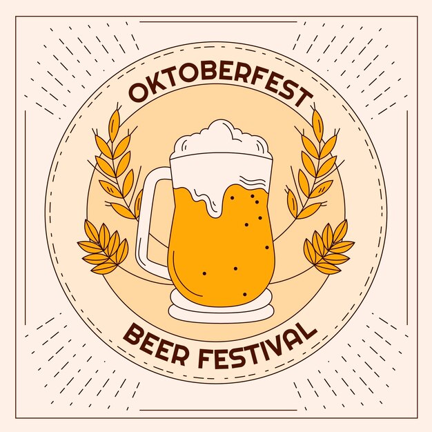 Dibujado a mano ilustración de oktoberfest