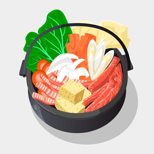 Dibujado a mano ilustración de olla caliente