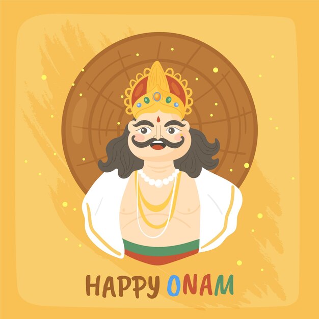 Dibujado a mano ilustración de onam indio