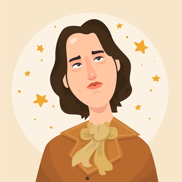 Vector gratuito dibujado a mano ilustración de oscar wilde