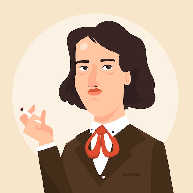 Vector gratuito dibujado a mano ilustración de oscar wilde