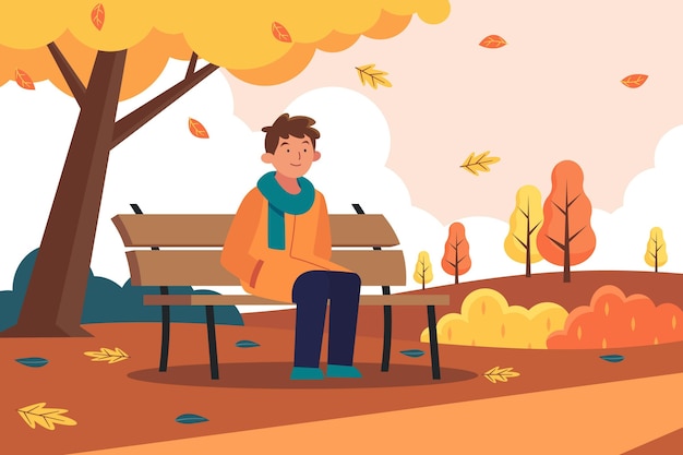 Dibujado a mano ilustración de otoño plano