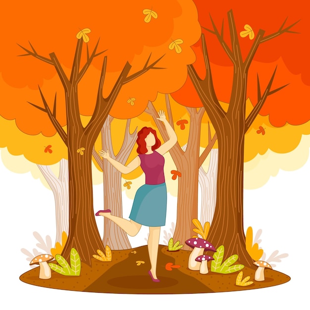 Vector gratuito dibujado a mano ilustración de otoño