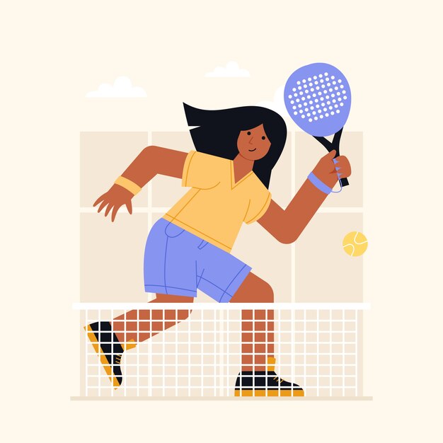 Dibujado a mano ilustración de pádel creativo