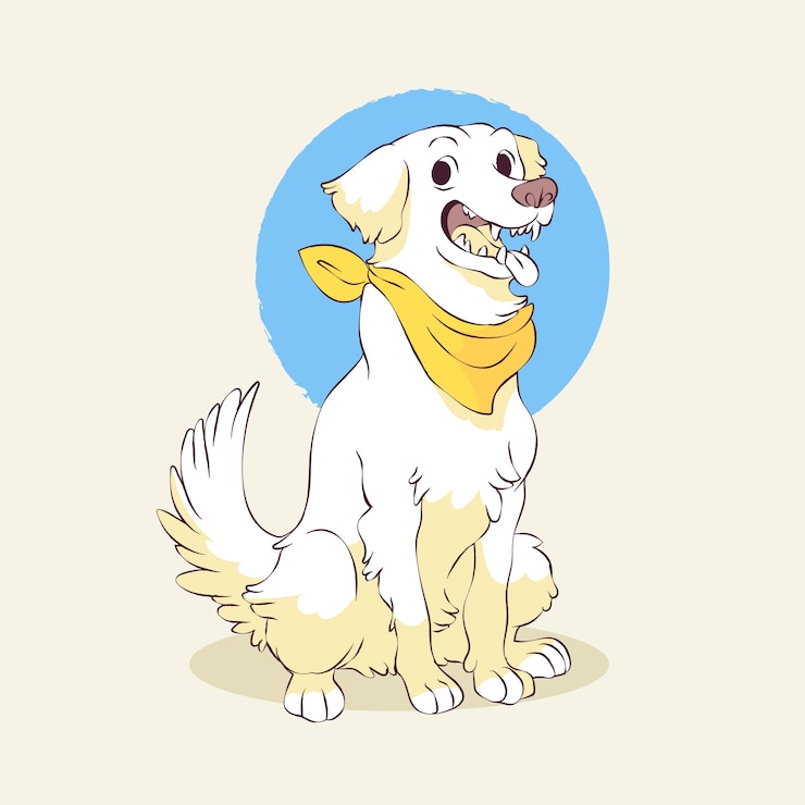 Vector gratuito dibujado a mano ilustración de perro pañuelo
