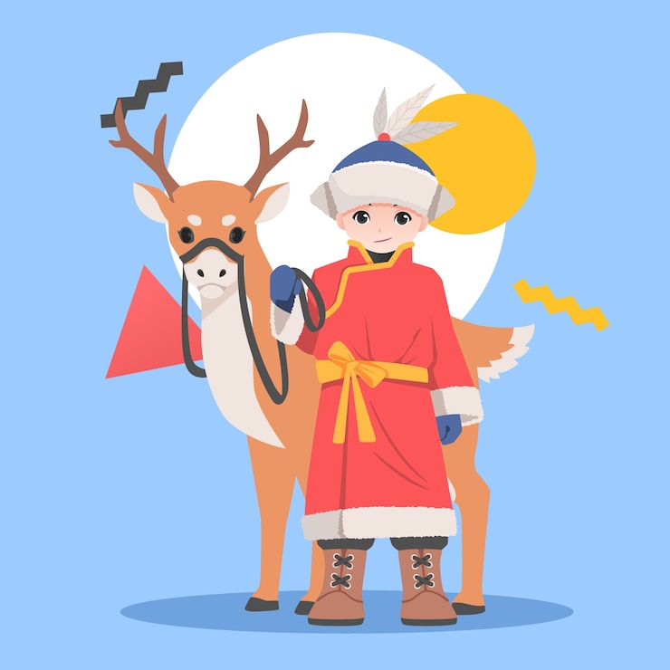 Vector gratuito dibujado a mano ilustración de personaje de dibujos animados asiáticos