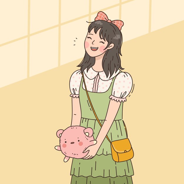 Dibujado a mano ilustración de personaje de estilo de dibujo coreano