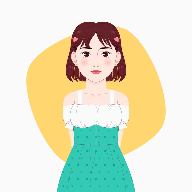 Dibujado a mano ilustración de personaje de estilo de dibujo coreano