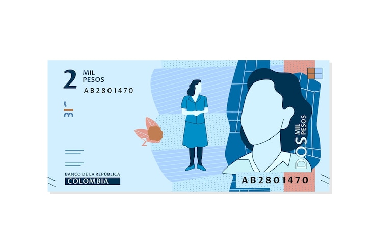 Vector gratuito dibujado a mano ilustración de peso colombiano