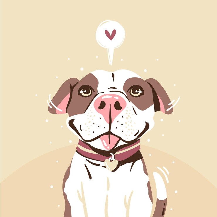 Vector gratuito dibujado a mano ilustración de pitbull
