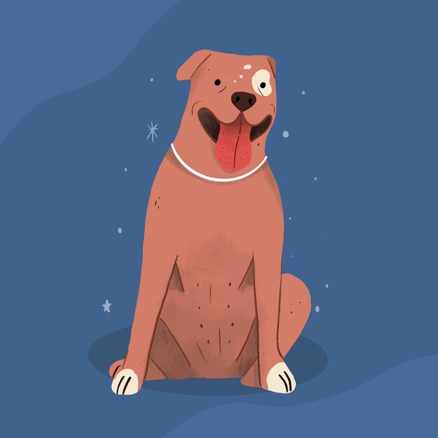 Dibujado a mano ilustración de pitbull