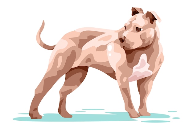 Dibujado a mano ilustración de pitbull