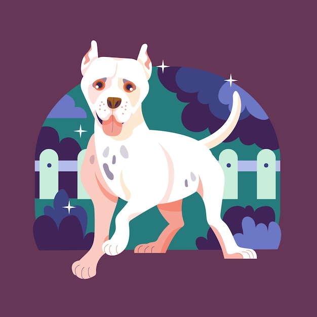 Vector gratuito dibujado a mano ilustración de pitbull