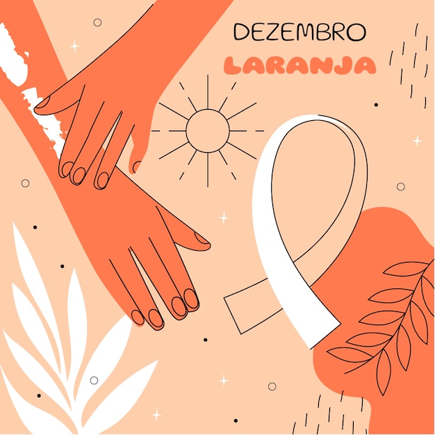 Dibujado a mano ilustración plana dezembro laranja