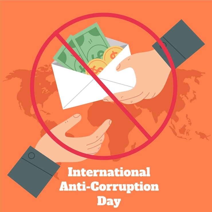 Vector gratuito dibujado a mano ilustración plana del día de la lucha contra la corrupción