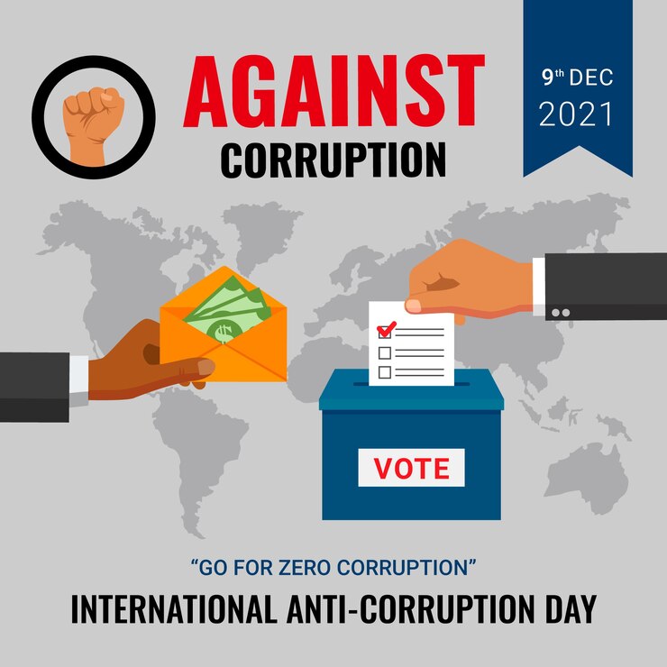 Vector gratuito dibujado a mano ilustración plana del día de la lucha contra la corrupción