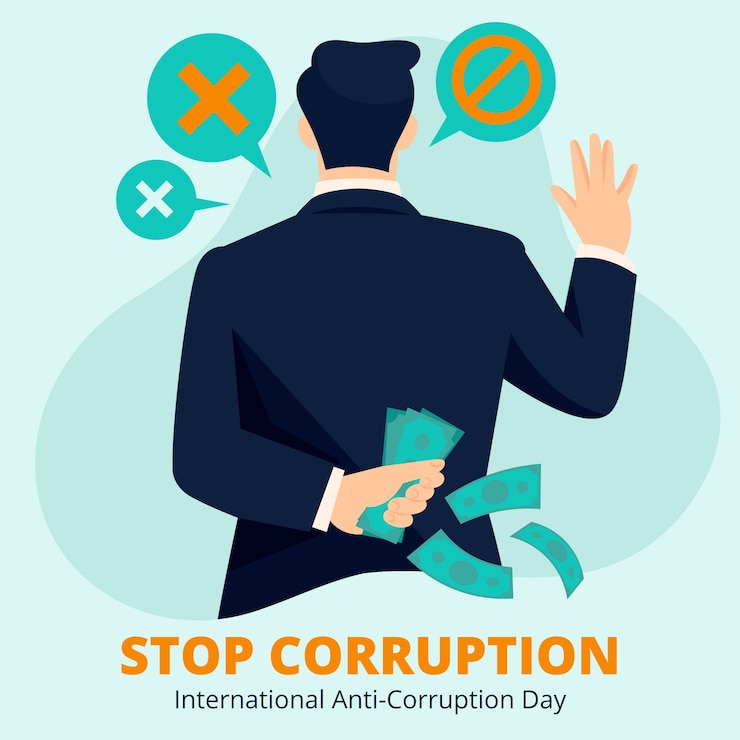 Vector gratuito dibujado a mano ilustración plana del día de la lucha contra la corrupción