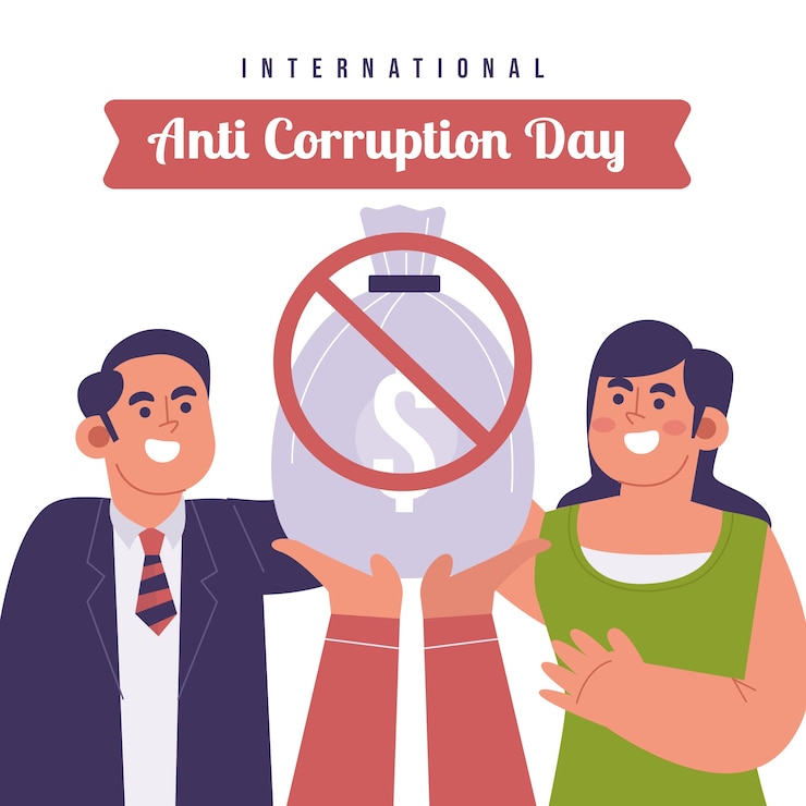 Vector gratuito dibujado a mano ilustración plana del día de la lucha contra la corrupción