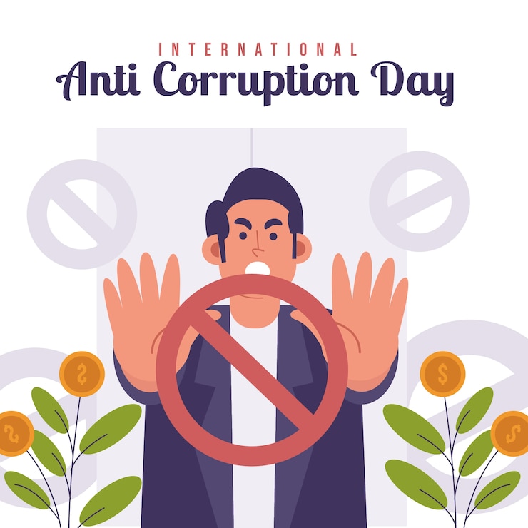 Vector gratuito dibujado a mano ilustración plana del día de la lucha contra la corrupción