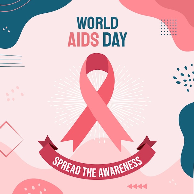 Vector gratuito dibujado a mano ilustración plana del día mundial del sida
