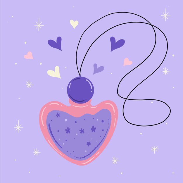 Dibujado a mano ilustración de poción de amor de diseño plano