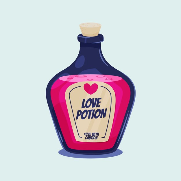 Dibujado a mano ilustración poción de amor
