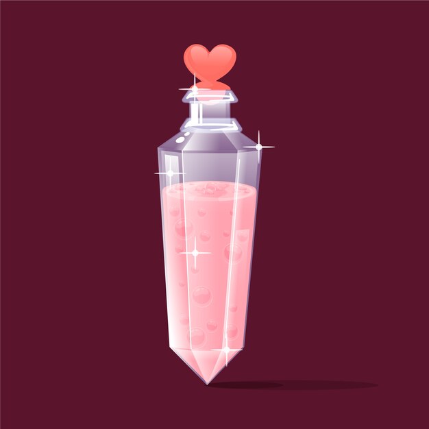Dibujado a mano ilustración de poción de amor