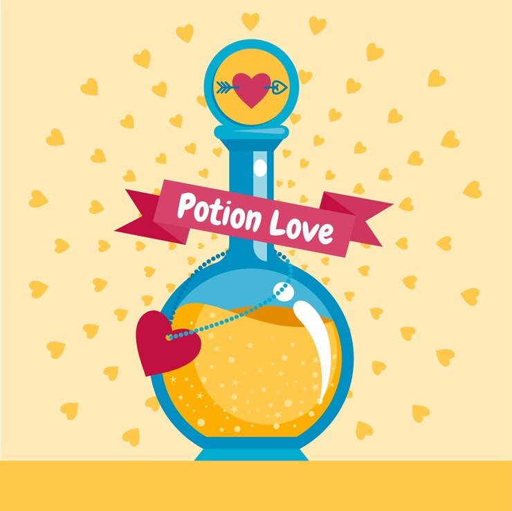 Vector gratuito dibujado a mano ilustración de poción de amor