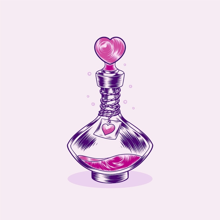 Vector gratuito dibujado a mano ilustración de poción de amor
